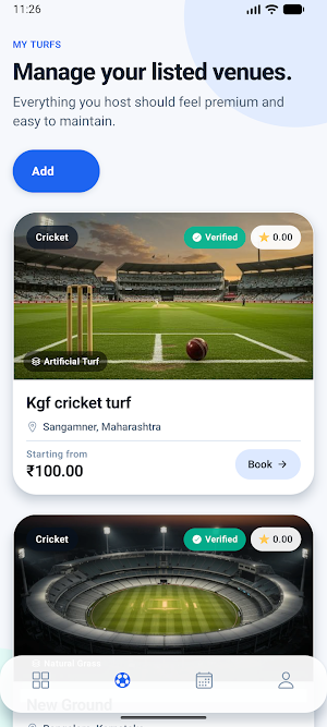 BookMyGrounds Screenshot 2