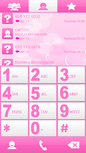 THEME PINK WHITE FOR EXDIALER Screenshot 1