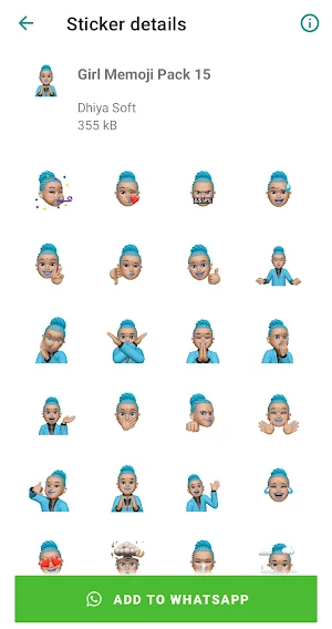 Girl Memoji for WA Screenshot 0