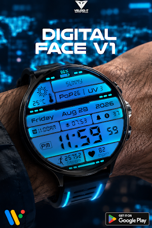 Digital Face V1 Watch Face Screenshot 3