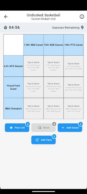 Basketball Trivia Grid Puzzle Screenshot 1
