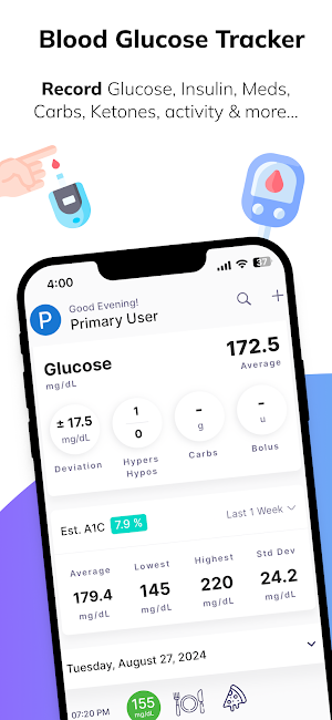 Blood Sugar Diabetes Tracker Screenshot 0