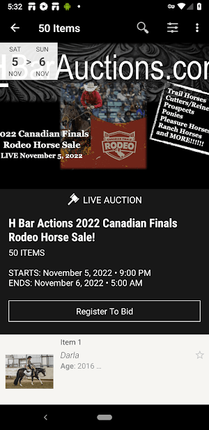 H Bar Auctions Screenshot 1