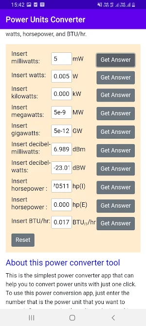 Power Units Converter Screenshot 2