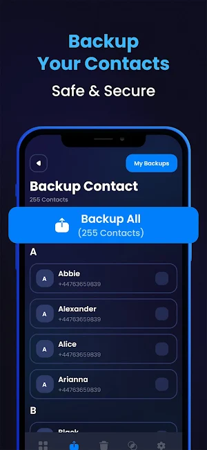 Contacts Backup Merge & Delete Screenshot 0