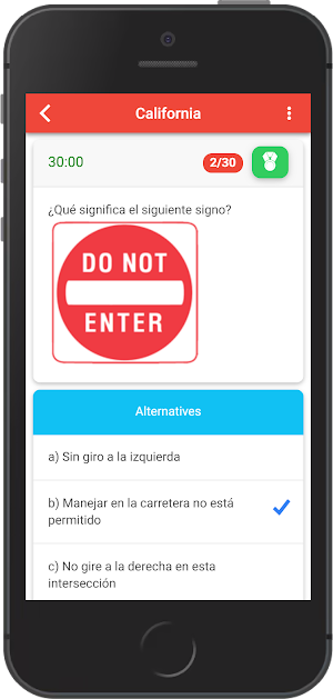 Examen de manejo EE UU 2022 Screenshot 2