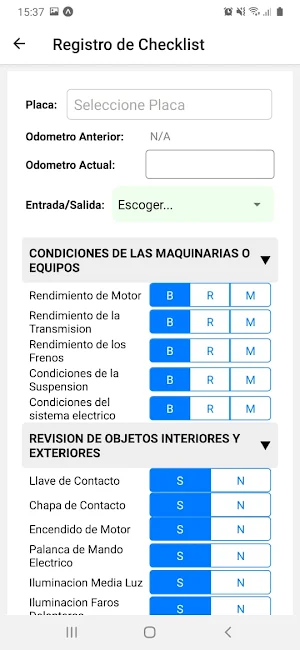 Gestion de Checklist Vehicular Screenshot 2