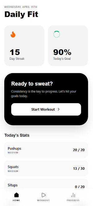 Workout Home Fitness -DailyFit Screenshot 1