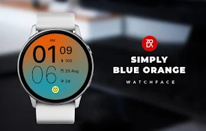 Simply Blue Orange Watch Face Screenshot 0