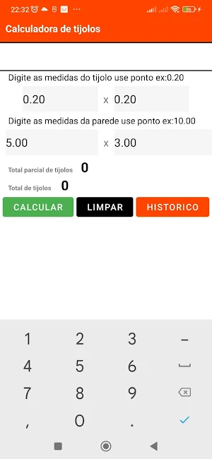 calcular tijolo Screenshot 3