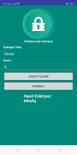 Kriptografi caesar Screenshot 2