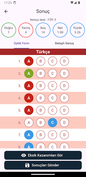 Motivasyon Optik Okuma Screenshot 1