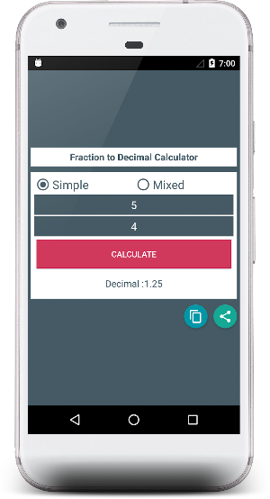 Fraction to Decimal, Percent and Vice Versa Screenshot 2