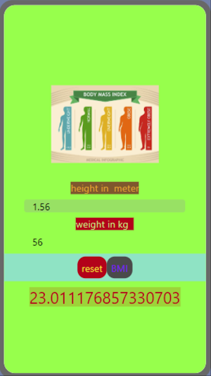 BMI weight calculator by Paul Screenshot 1