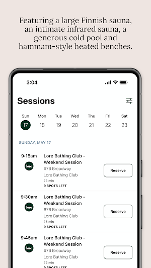 Lore Bathing Club NYC Screenshot 2