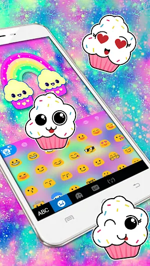 Galaxy Cupcakes Keyboard Background Screenshot 2