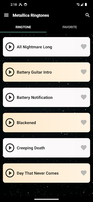 Metallica ringtones Screenshot 1