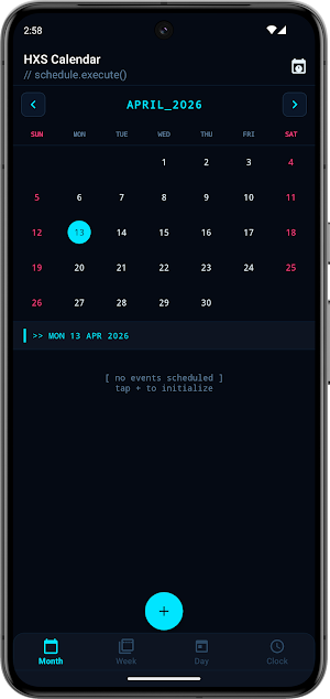 HXS Calendar Screenshot 2