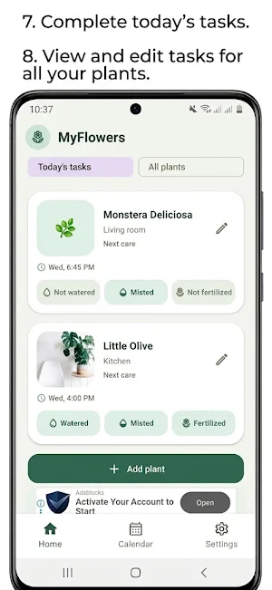 MyFlowers - plant care tracker Screenshot 2