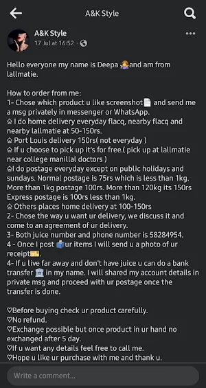 AK Style Mauritius OnlineStore Screenshot 0