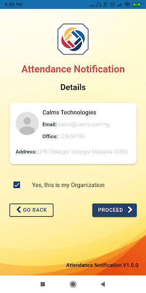 TA Notification Screenshot 1