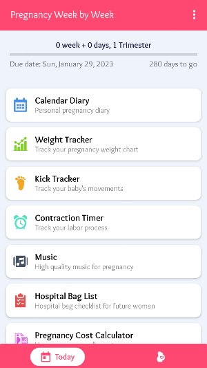 Pregnancy and Baby Tracker Screenshot 1