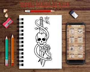 Learn to Draw Skull Tattoos Screenshot 0