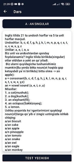 Ingliz Tilini O'rganamiz Screenshot 3