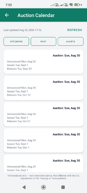 TreasurySavers: T-Bill Log Screenshot 1