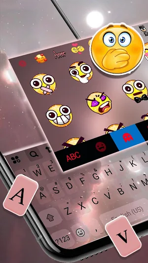 Galaxy Background Keyboard Theme Screenshot 2
