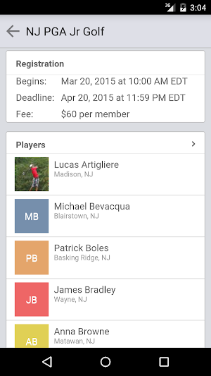New Jersey PGA Junior Tour Screenshot 1
