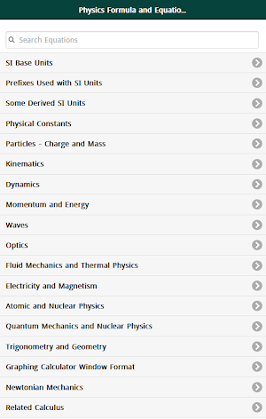 Physics Formulas Screenshot 0