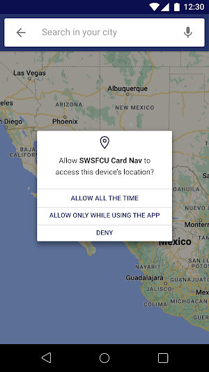 SWSFCU Card Nav Screenshot 2