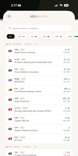 Mansafolio: Stocks & Portfolio Screenshot 0