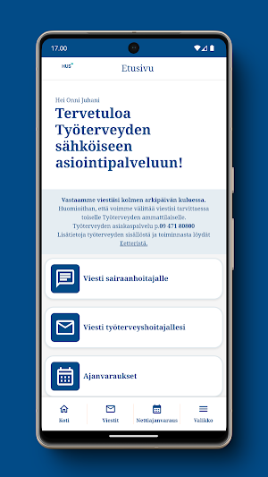 HUS Työterveys Screenshot 1