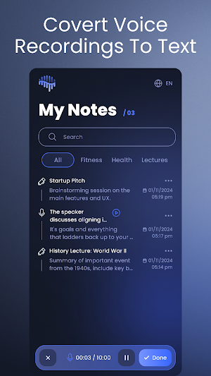 Braindump: Voice Memos & Notes Screenshot 0