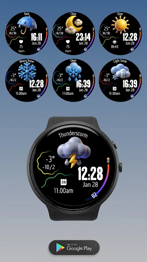 Digital Watchface Weather 3D Screenshot 1