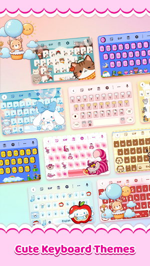 Cute Keyboard: Kawaii & Emoji Screenshot 0