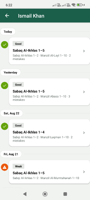Hifz Companion: Quran Register Screenshot 3