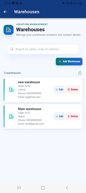 Warehouse Management System Screenshot 1