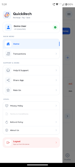 QuickRech: Recharge App Screenshot 3
