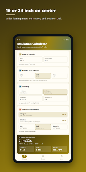 Insulation Calculator Screenshot 0