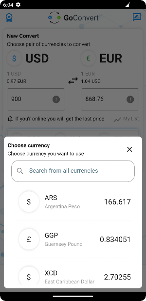 GoConvert - Currency Converter Screenshot 1