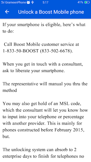 Boost SIM Network Unlock Guide Screenshot 1