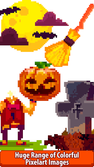 Halloween Pixel Art:Paint by Number, Coloring Book Screenshot 1