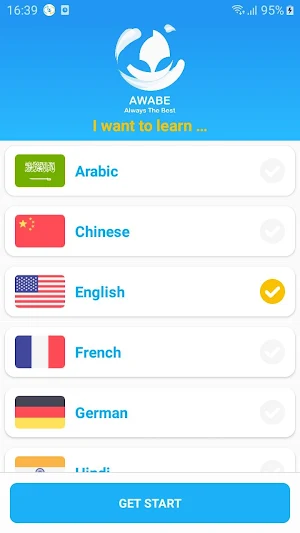 Learn English, Korean, Chinese, French ... - Awabe Screenshot 0