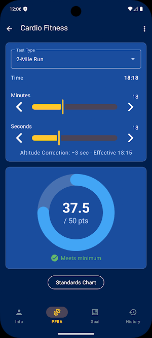 Air Force Fitness Calculator Screenshot 2