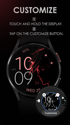Anime digital manga watch face Screenshot 3
