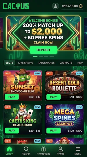 Cactus Casino Screenshot 2