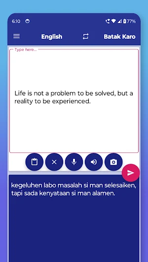 Batak Karo English Translator Screenshot 2